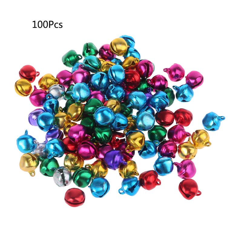 Mary 100pcs Aluminium Mini Jingle Lonceng Manik-Manik Longgar Charms Liontin Untuk Pesta Festival