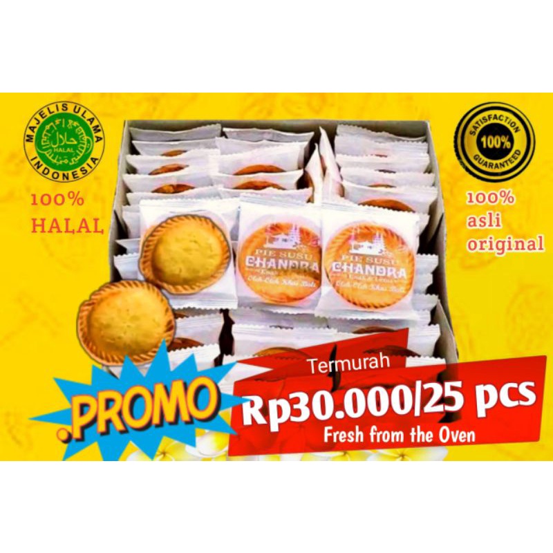 PIE SUSU CHANDRA 25 PCS(ORIGINAL) Kemasan isi 25 pcs.Pie Susu Bali.