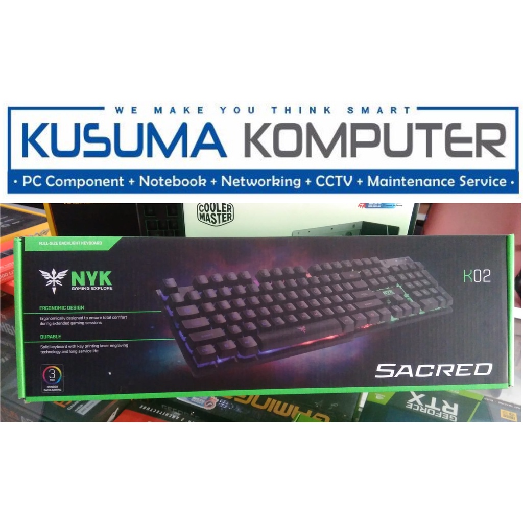 NYK Keyboard Gaming K-02 K02 Rainbow Membrane