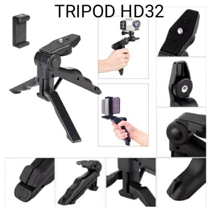 Tripod Mini HD32 Phone Holder untuk Vlog jogya (wajib belanja bubble)