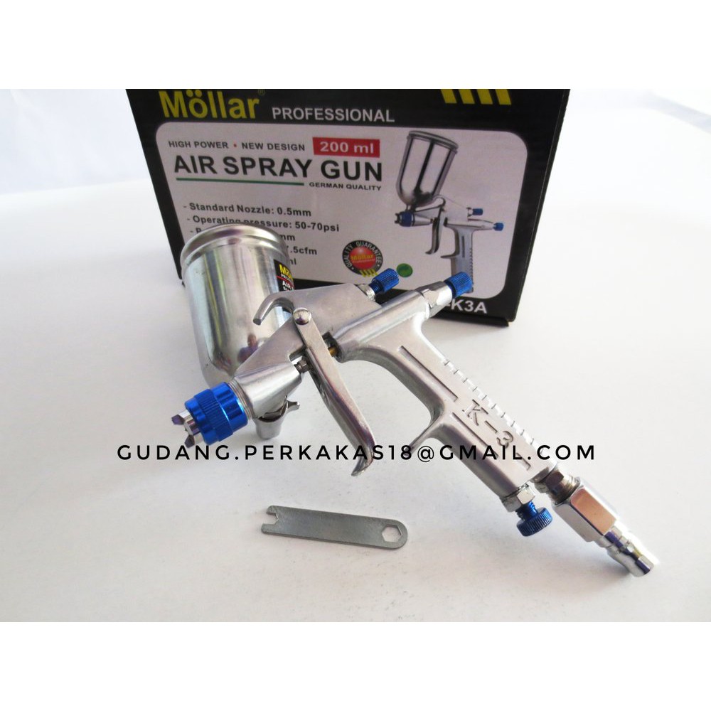 SPRAYGUN K3 AIR SPRAY GUN GRAVITY TABUNG ATAS KECIL SPET DUCO SEPET DICO MOTOR SEMPROT CAT Limited