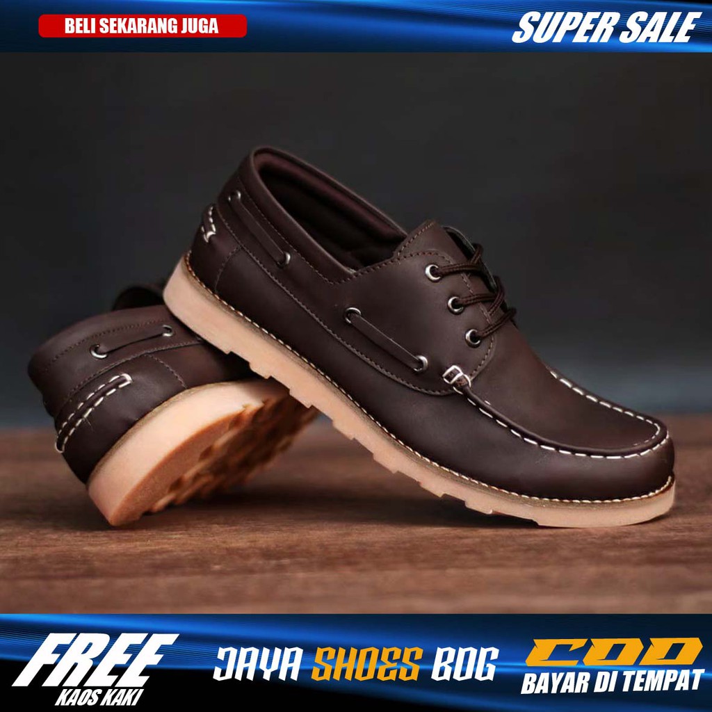 PROMO Sepatu Formal Kasual Casual Pria Santai Kerja Kantor Terbaru Model Low Boots Kulit Syintetik