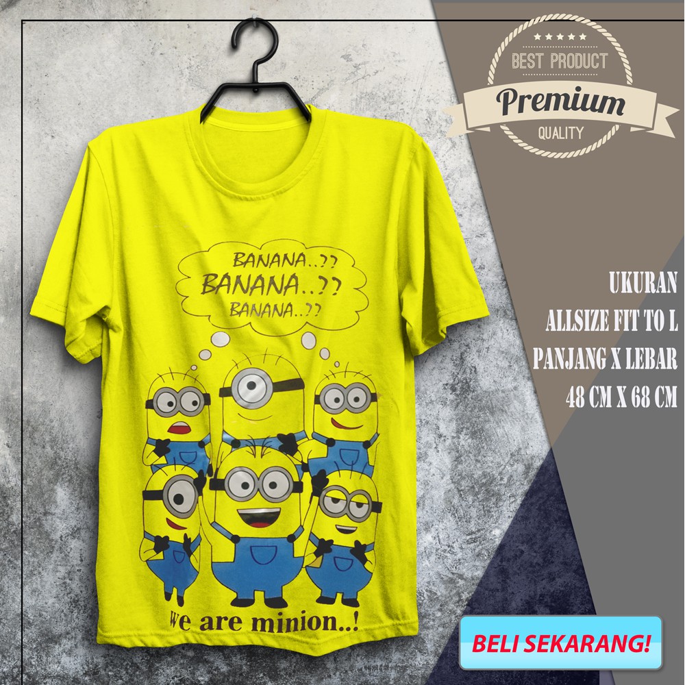 Jual Pakaian Cowok Pria Kaos Baju Kartun Minion MINION GENK Paling