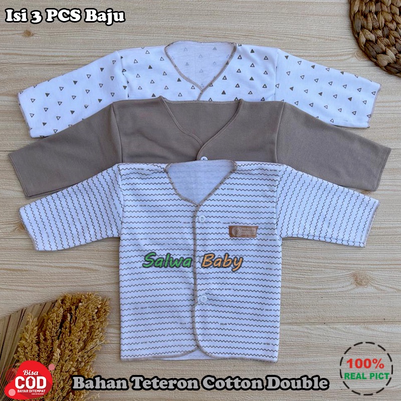 Bahan Katun TC 6 PCS Baju Bayi Celana Panjang Bayi Baru Lahir Diapers Serian Cream Kualitas Premium 0-3 Bulan Almeera Baby and Kids