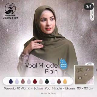  Jilbab  Hijab Segiempat Voal Miracle Waterproof Anti Air 