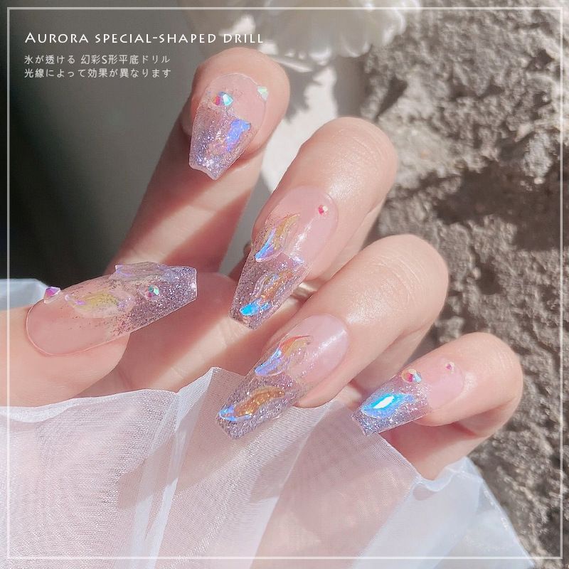 100PCS HOT NEW ITEM MIX AURORA FLAT BOTTOM NAIL ACCESORIES / RHINESTONE AURORA CRYSTAL CLEAR BEST CHOICE