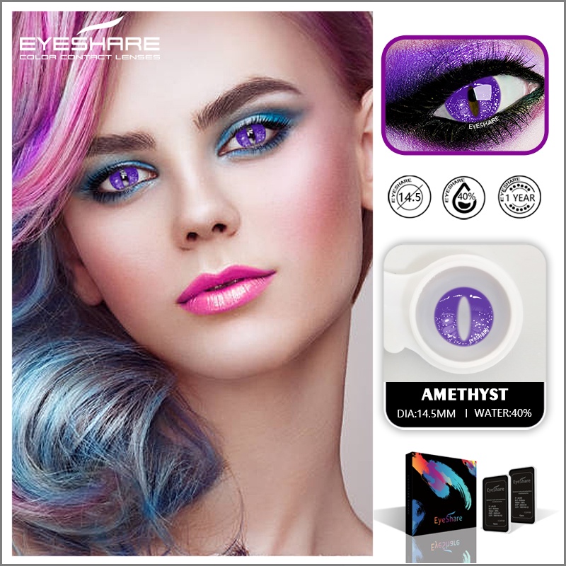 [✅COD] AMETHYST Softlens Kosplay Manga Anime Naruto Halloween Lensa Kontak DIA 14.5MM Kontak Lensa Berwarna Fashion Kartun Naruto Halloween Crazy Lens