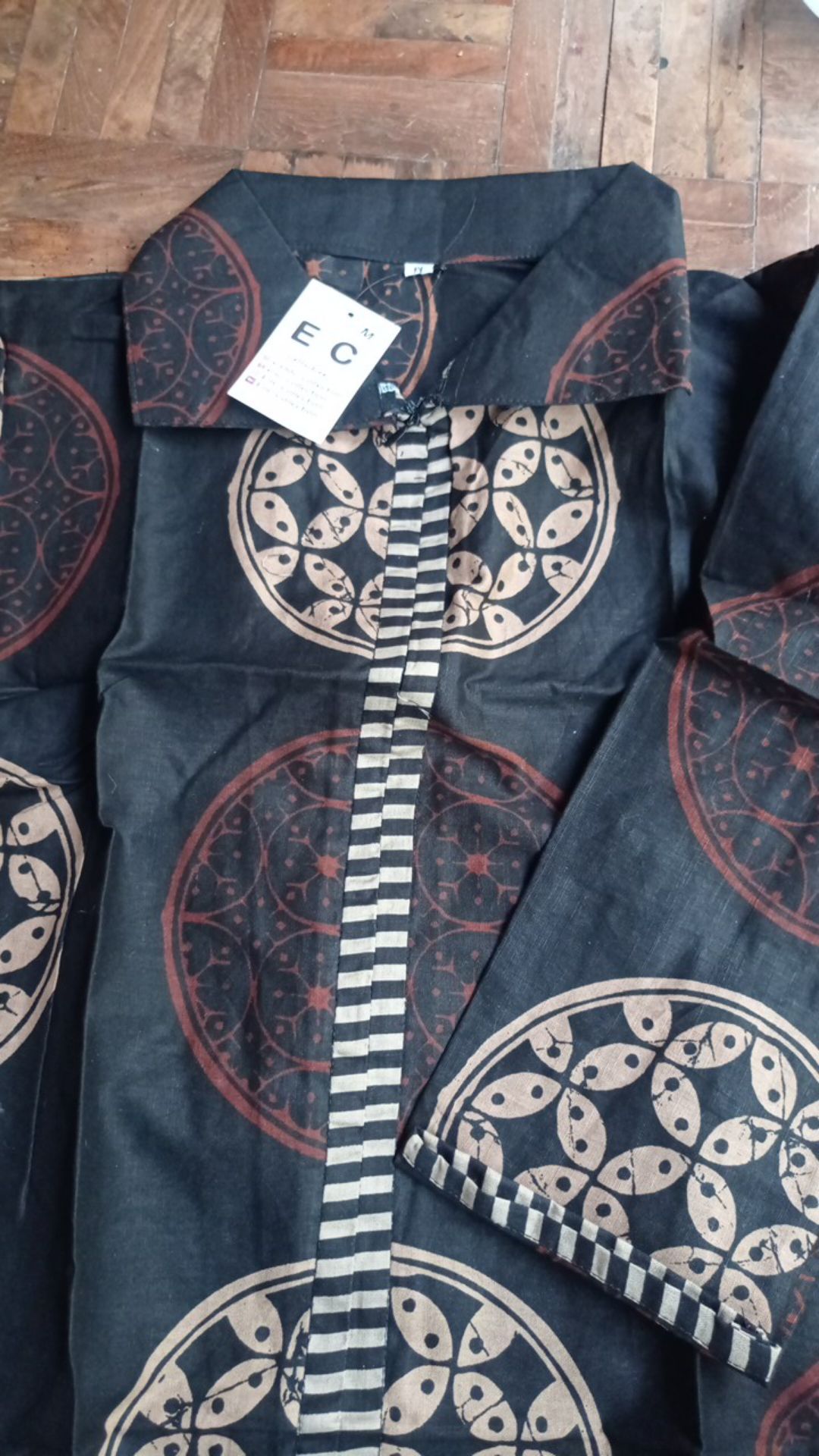 Batik Couple Anyaman Bola Coklat -  Atasan Batik Wanita – Hem Batik Pria - S-m-l-xl-xxl-3l-4l-5l