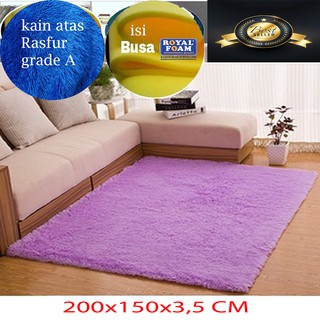  Karpet  bulu  busa royal uk 150x200x3 5cm Shopee Indonesia