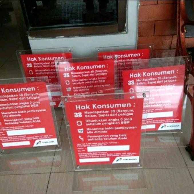 

papan hak konsumen papan 3S spbu
