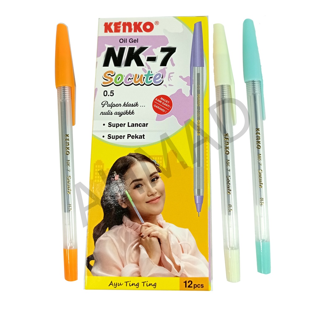 

KENKO NK-7 SOCUTE Pen Oil Gel Pulpen [ HITAM ] / LUSIN