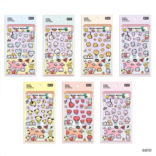 

BT21 CLEAR STICKER [minini] I Sticker BT21 I Koleksi BT21 Original Korea