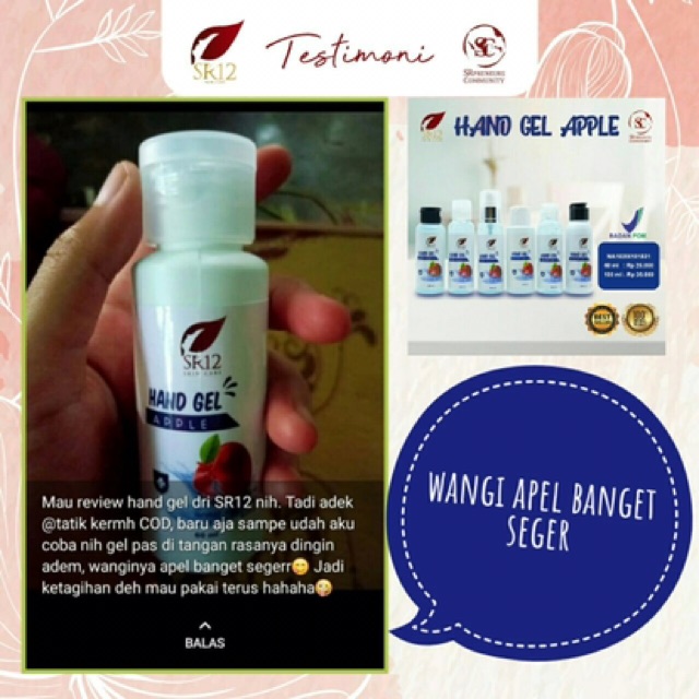 PROMO HAND SANITIZER GEL APPLE SR12 BPOM ORIGINAL / HS AMAN BERBPOM / THE NEW NORMAL (kemasan Lama)