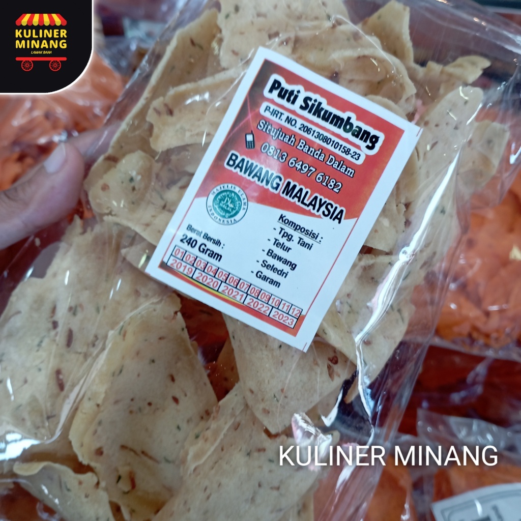 

Kue Bawang Malaysia Puti Sikumbang Oleh-Oleh Asli Cemilan Kampung Makanan Khas Payakumbuh Padang kabau Jajanan Snack Kuliner Minang Kabau AX00