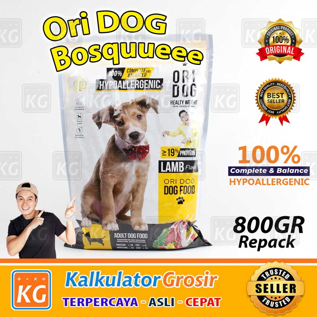 Makanan Anjing Kering Ori Dog Daging Sapi / Domba Bolt 800gr Dog Food Dry Nutrisi Seimbang Rasa Petopia Life Dog Baim Wong