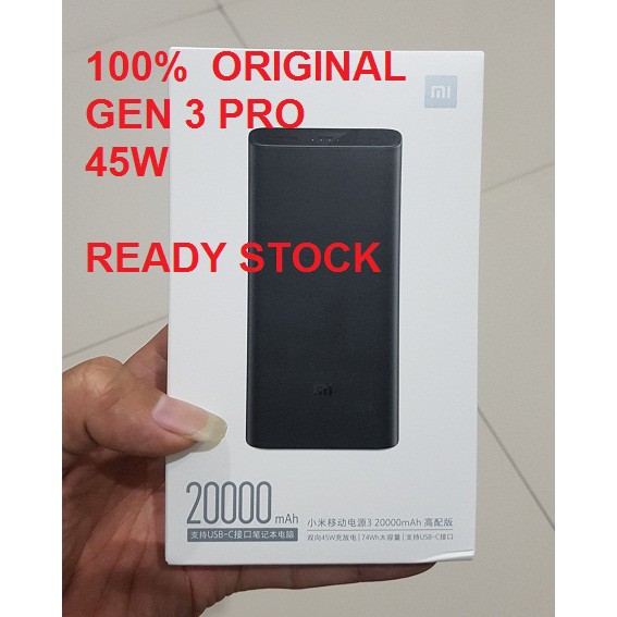 Power Bank Mi3 Xiaomi 20000mAh New Power bank 3 Pro 20000mAh 45W DAN 50W Type C Fast Charging Original