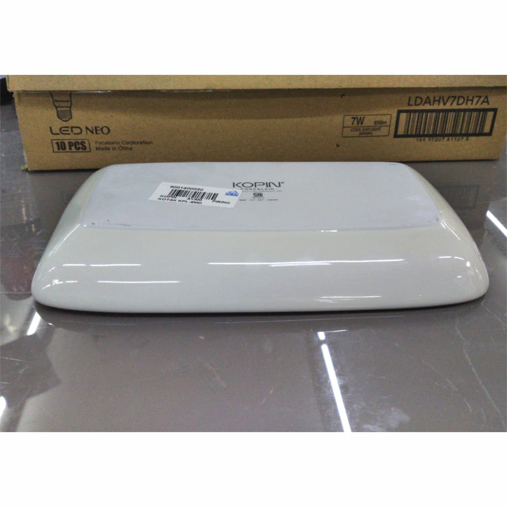 Kopin - Piring Keramik Kotak Persegi Panjang Kopin Kukuruyuk Ayam Jago Kpl 8md murah