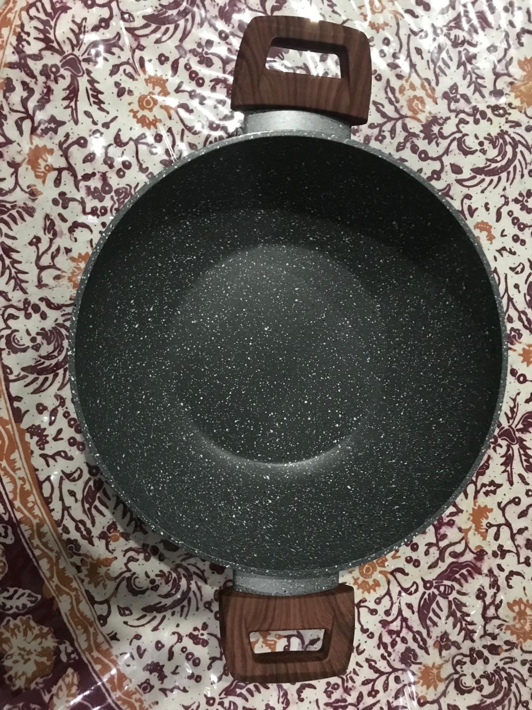 Cypruz Kuali 24cm 24 Cm Wajan Marble Granit Coating Series Ceramic Plus Tutup Kaca Ki0647 Ki 0647