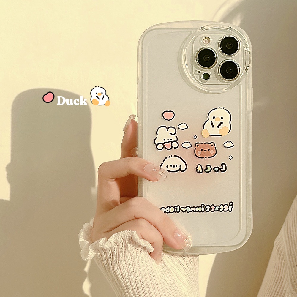 Case Transparan Motif Kartun Hewan Untuk Iphone 7 8 PLUS X XR XS 11 12 13 14 PRO MAX SE 2020