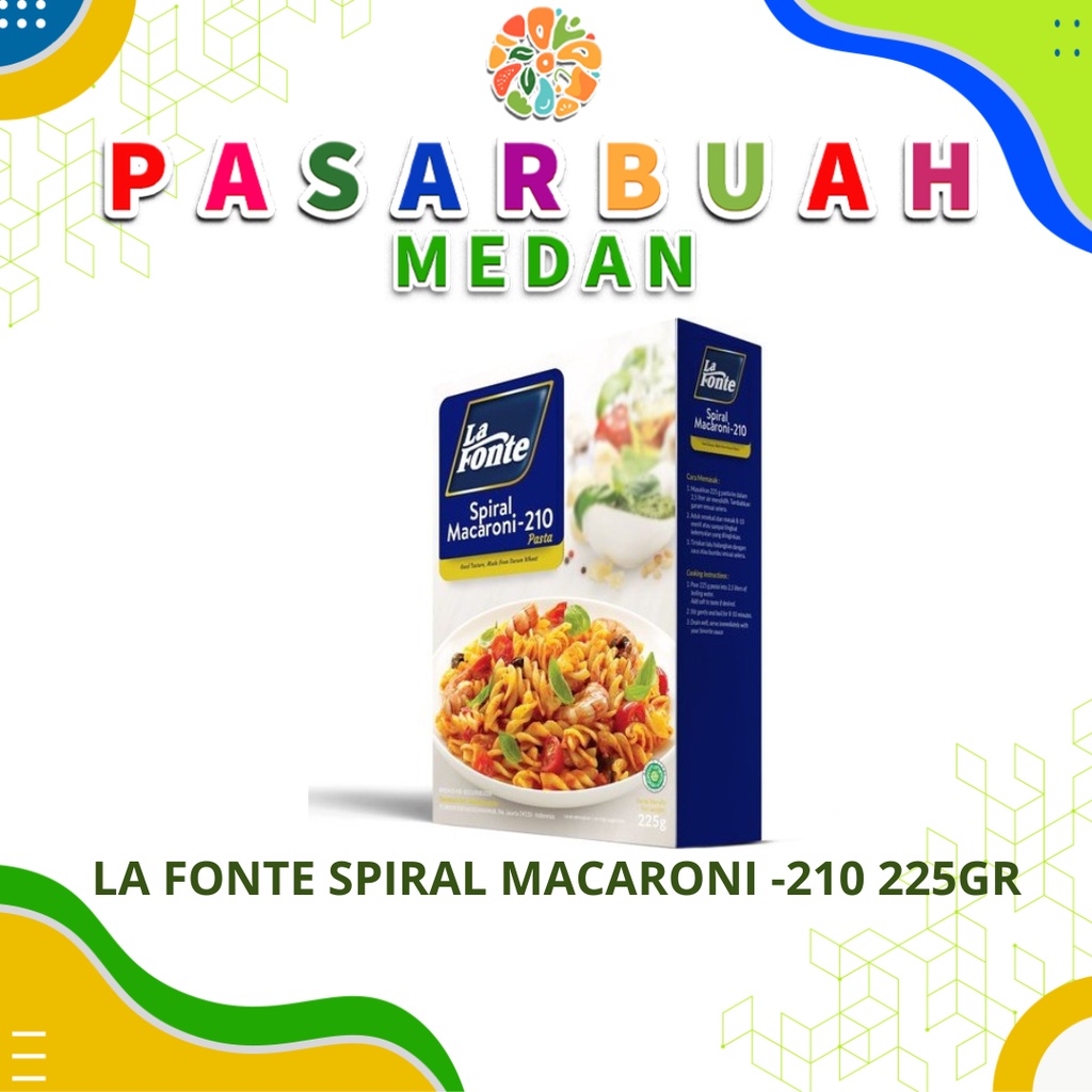 

Distributor La Fonte Spiral Macaroni-210 225 Gram Pasar Buah Medan