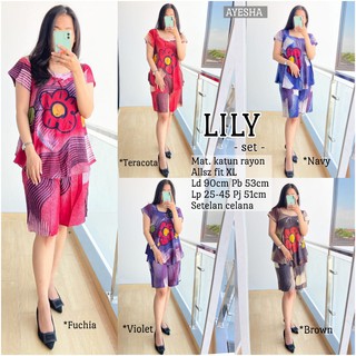 SETELAN WANITA BATIK CELANA PENDEK HOME SET LILY KATUN SETELAN WANITA BATIK CELANA PENDEK HOME SET LILY KATUN