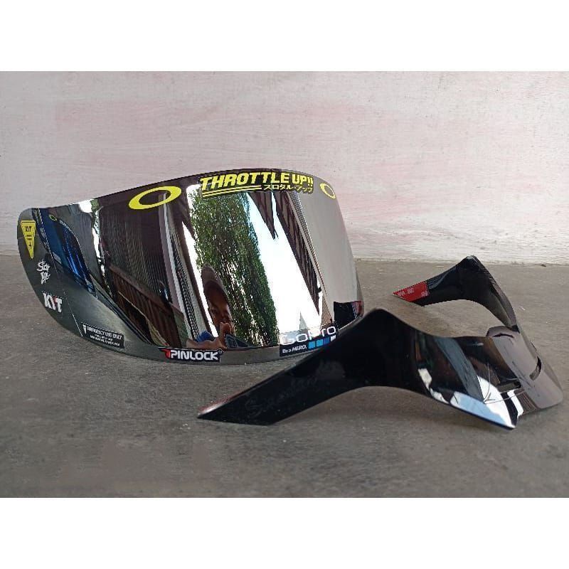 COD ⭐paket flat visor KYT Rc7 iridium gold /KYT k2r/ kyt r10 + spoiler KYT / gratis stiker