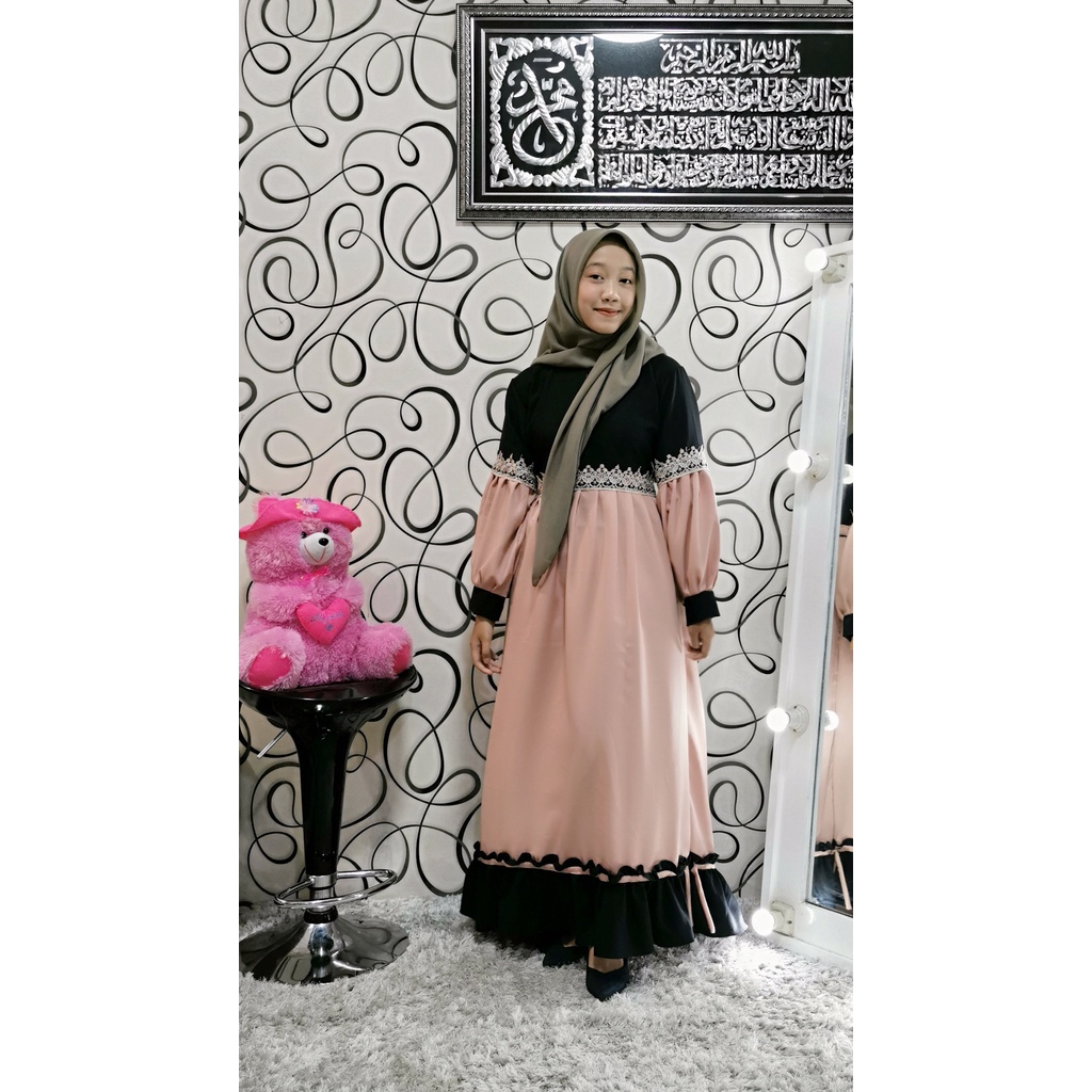 NAURA Dress by NAFA Collection | Gamis moscrepe Mewah | Gamis Kekinian
