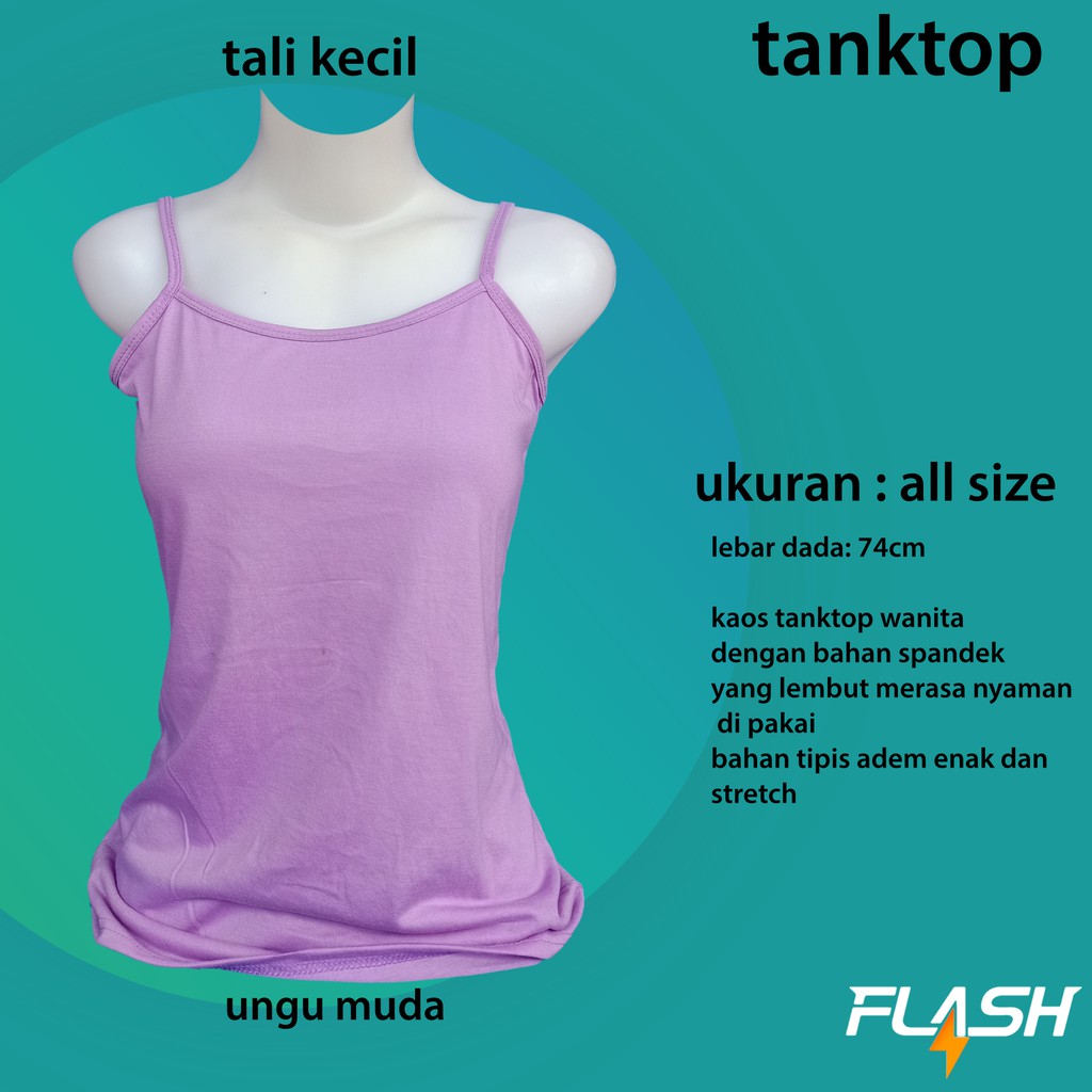 (TT XL) Tank Top Dewasa Tali Kecil UKURAN XL Daleman wanita Singlet Tengtop-UNGU XL
