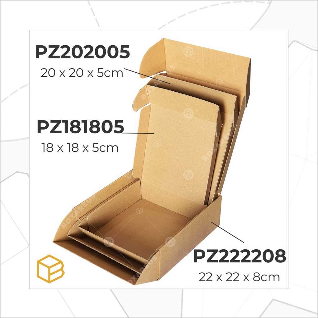 Dus Pizza, Box, Kotak Packing, Corrugated | PZ222208 (10 pcs)