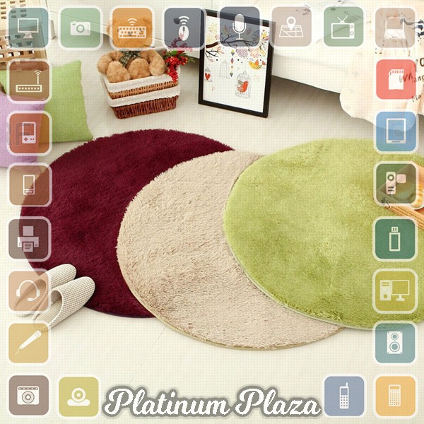 Karpet Bulu Model Bulat Dim. 80CM - Brown`FP9Q2X-