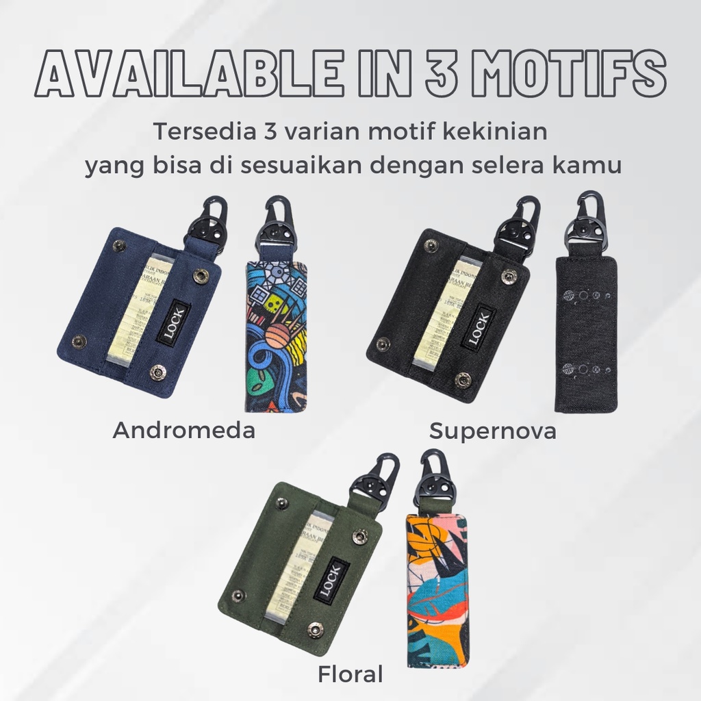 Dompet STNK E-TOLL SIM Mobil Motor Gantungan Kunci Motif Premium L021