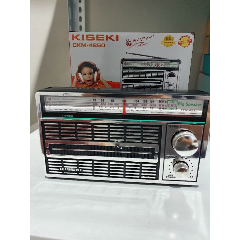 Radio KISEKI 4250 CKM-4250 / CKM-F100 Radio Jadul Portable Charge Baterai (Dual Power) Listrik FM