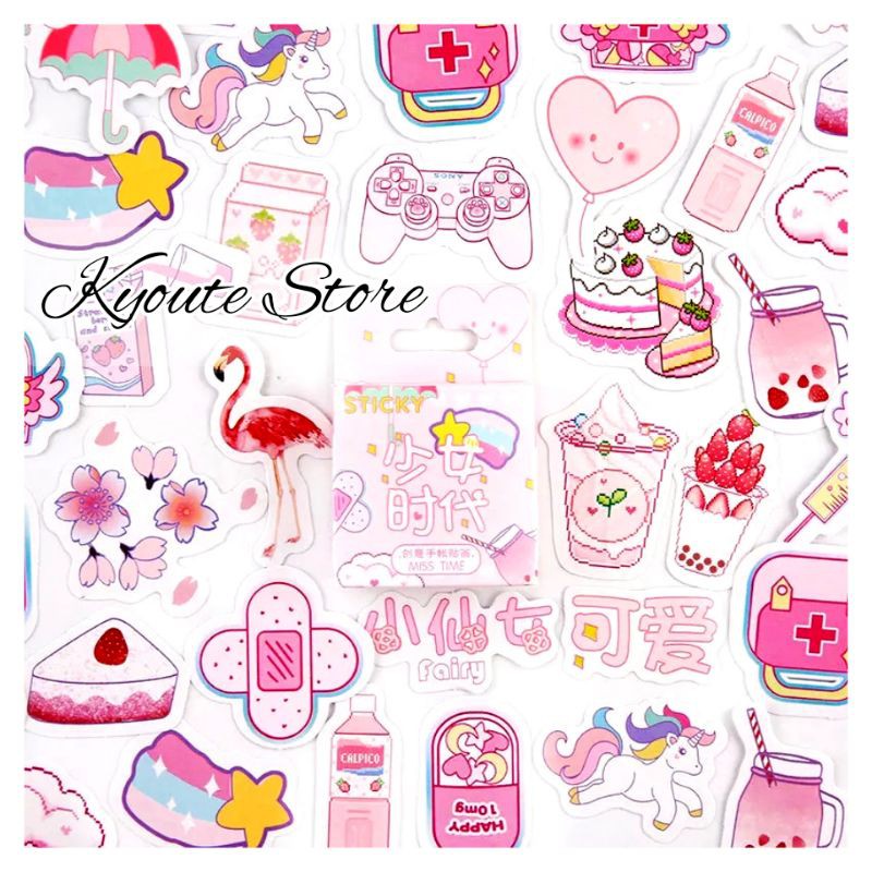 

Sticker Deco Cute Lovely Pink Scrapbook DIY Bujo Planner Journal HP Dekorasi Foto
