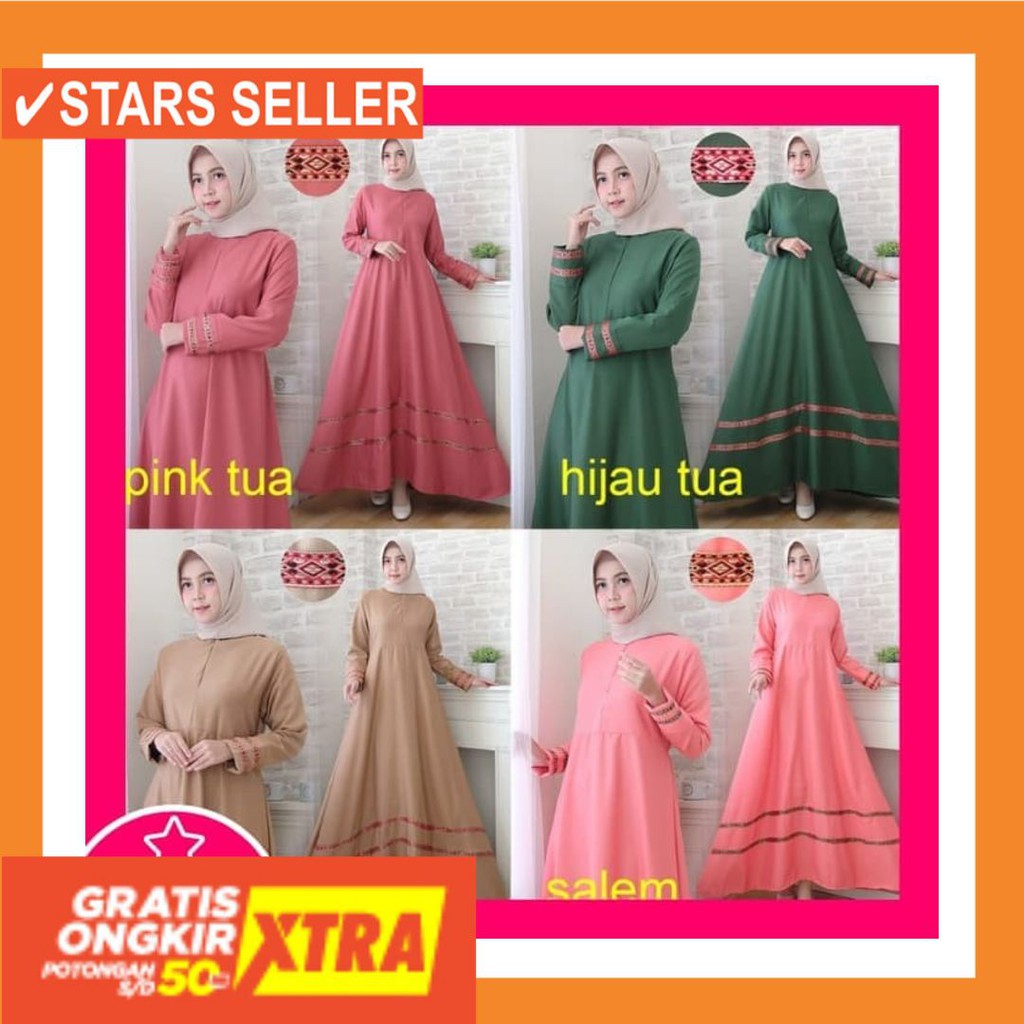 CANTIK LUCU HALUS KAIN PANDS COLLESTION PAND S TURKISH BATIK / "Baju Gamis Wanita Syari 409 / Gamis