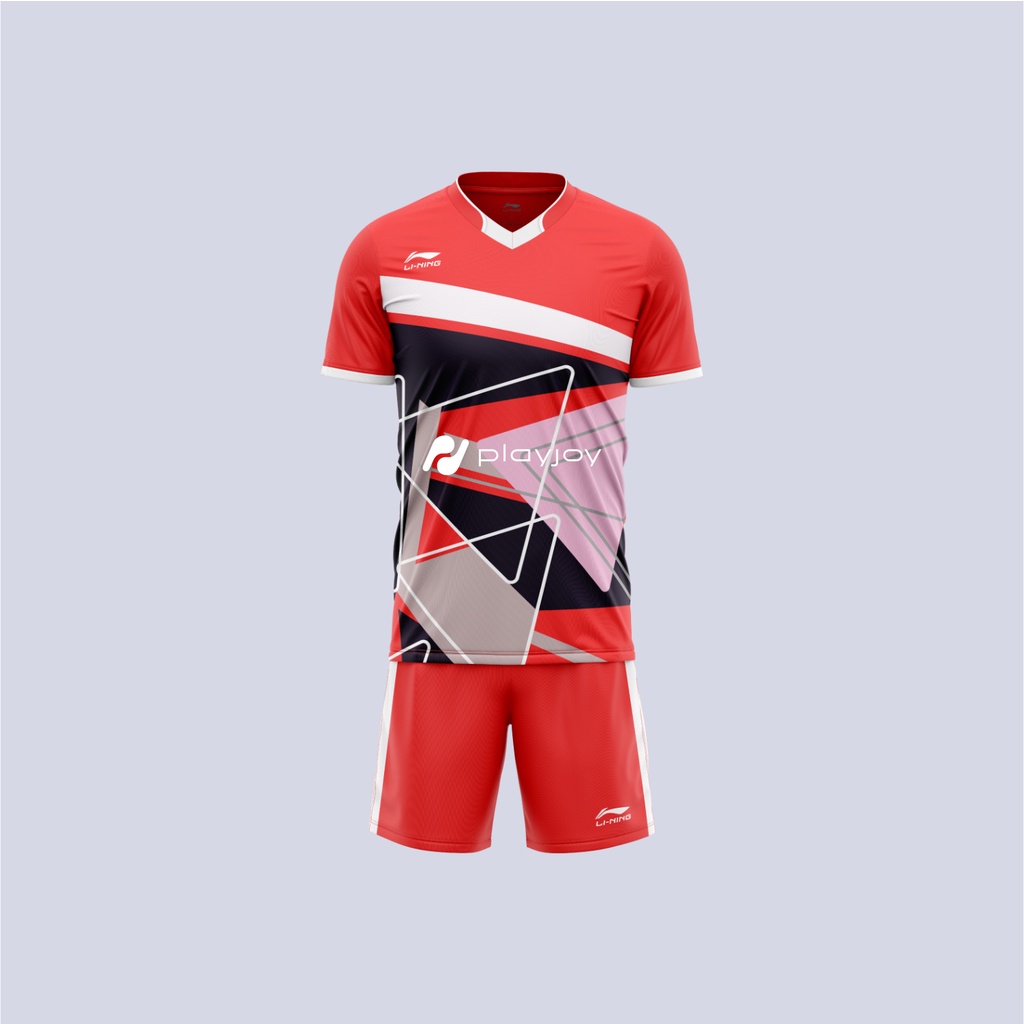1 SET PAKAIAN OLAHRAGA BAJU BADMINTON BULUTANGKIS PRIA WANITA SETELAN LINING PRINTING