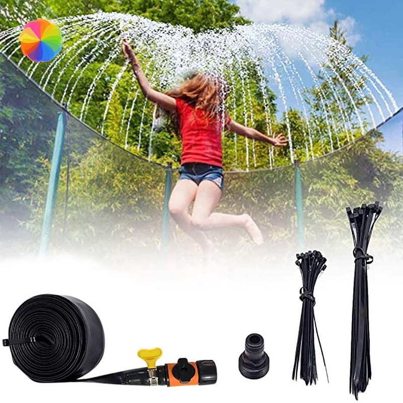 Trampoline Water Sprinkler Summer Trampoline Jet Water Park Fun Play Toy Safe And Durable Multifunctional Water Cooling Pipe Toy Wf Shopee Indonesia