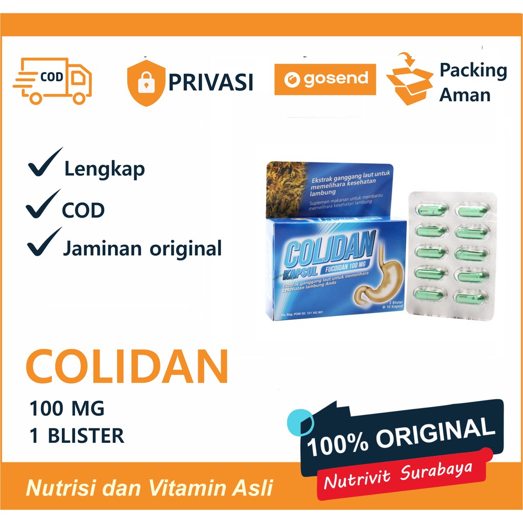 Colidan Fucoidan 100mg Blister / Vitamin / Suplemen / Vitamin Lambung / Maag / Lambung Sehat