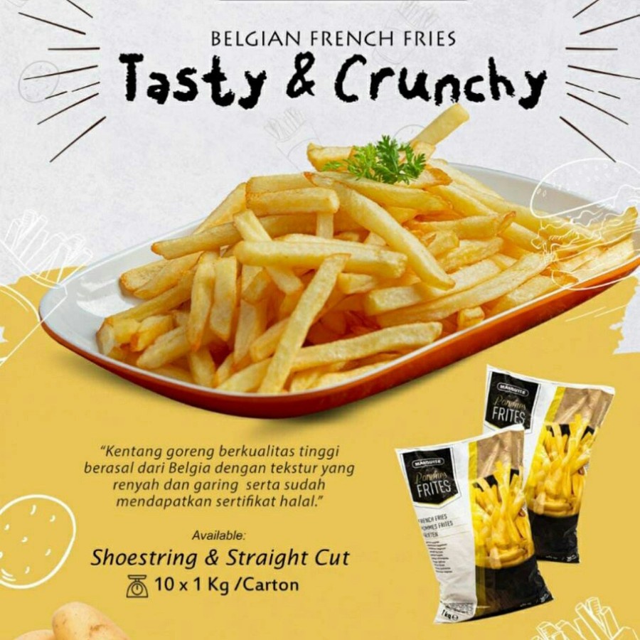 

Kentang Impor Belgia Marquise French Fries 1 kg Halal