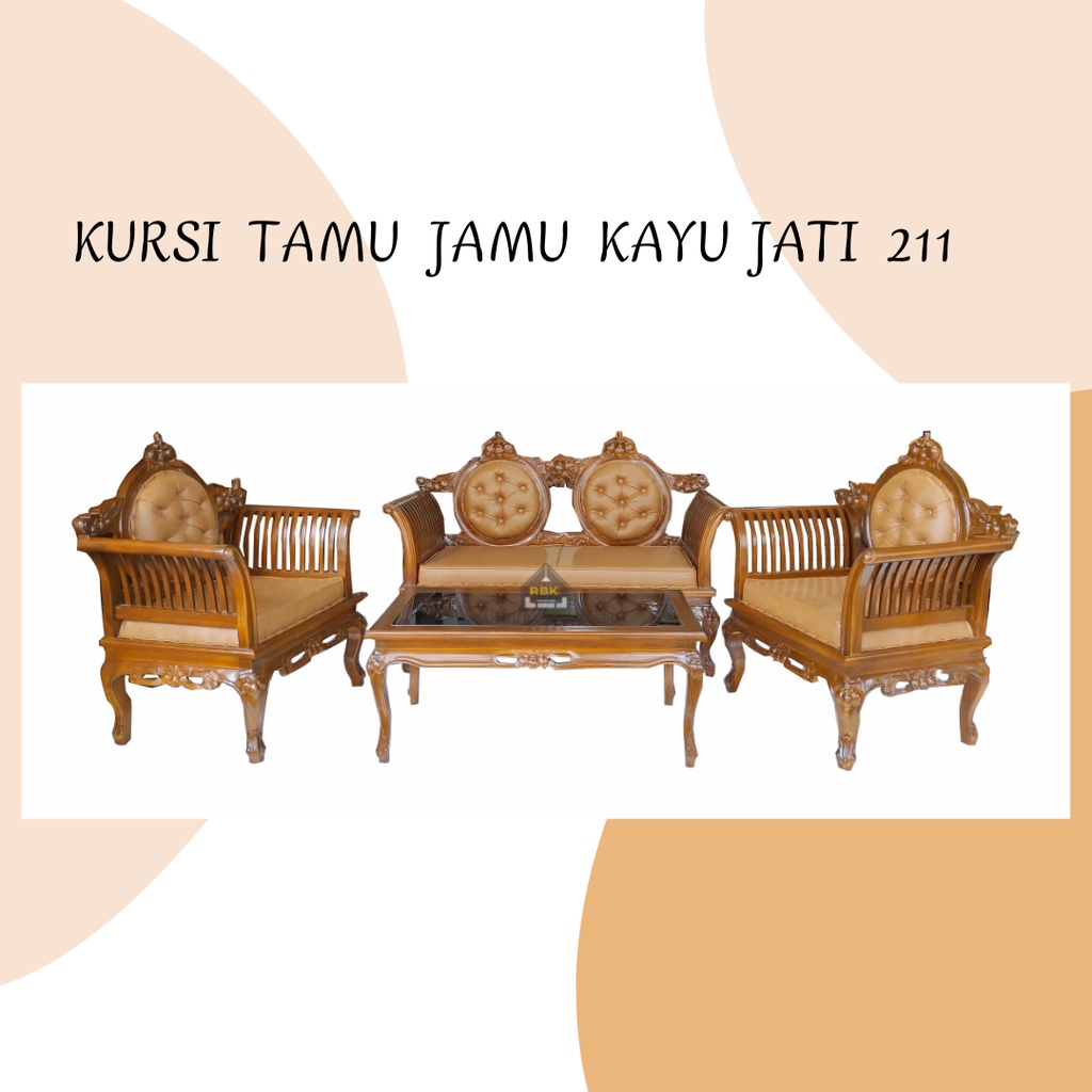 Kursi Tamu Jambu Kayu Jati 211 Set Meja Kursi Tamu Minimalis Sofa Kayu Jati Jogja