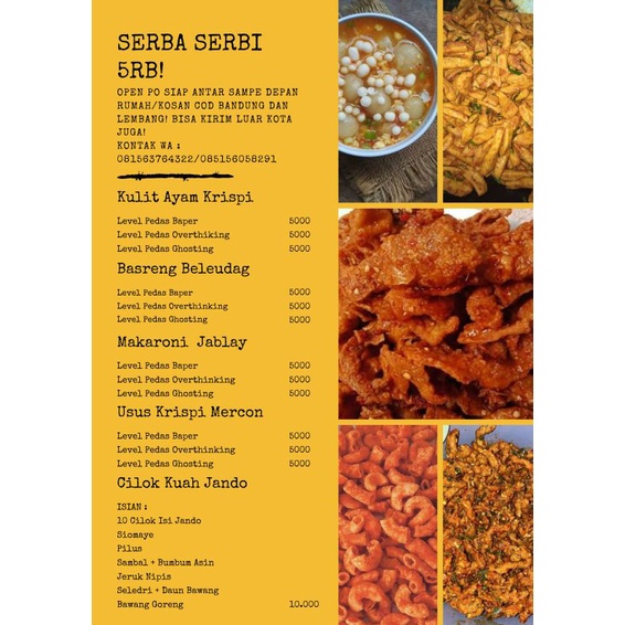 

CEMILAN MURAH PALING LARIS BASRENG BELEUDAG,KULIT AYAM, MACARONI,USUS,BAKSO ACI