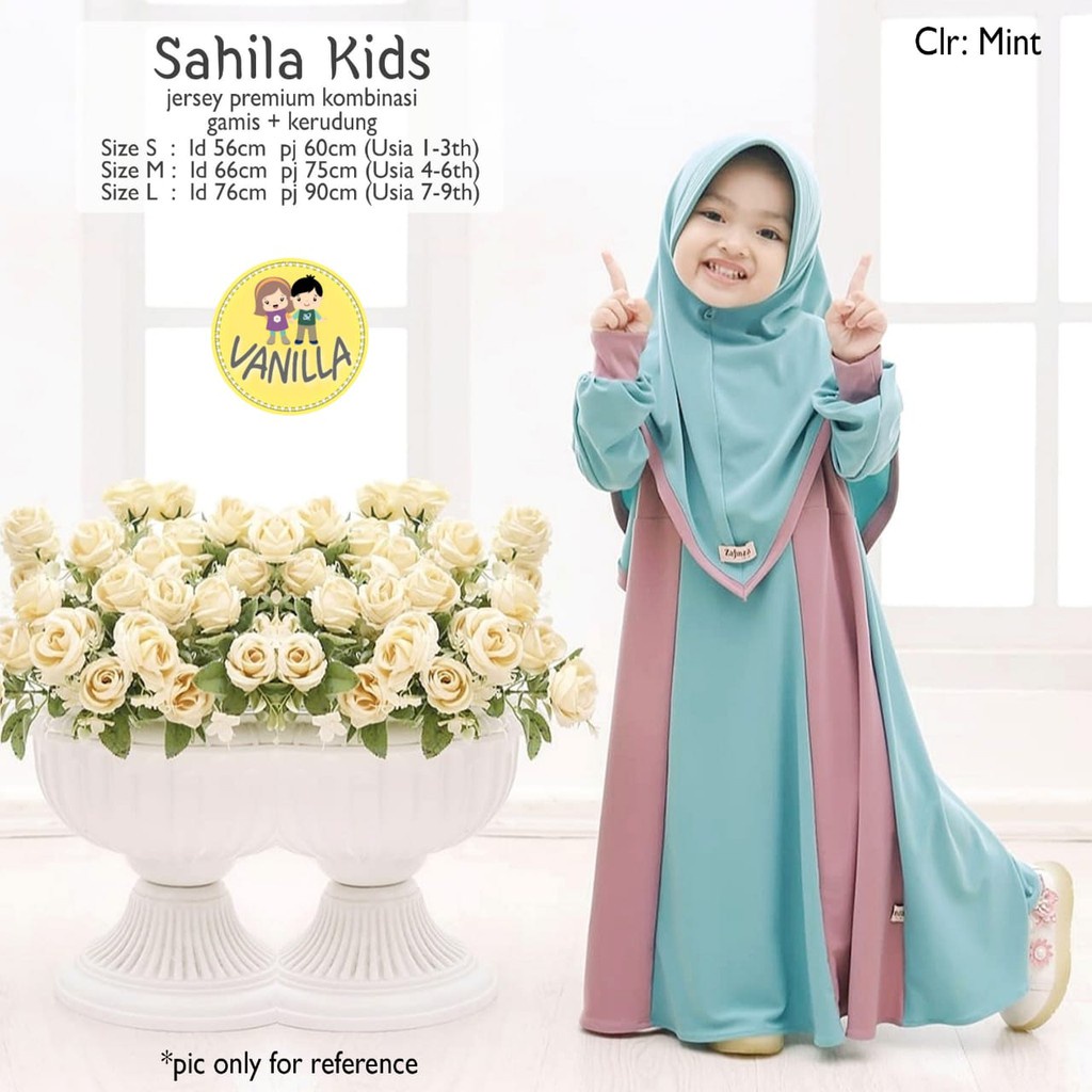 Gamis Anak Set Jilbab Modern Terbaru 2021 Baju Muslim Anak SAHILA Fashion