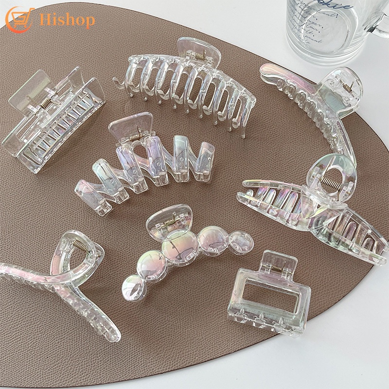Set Jepit Rambut Model Cakar Warna-Warni Bahan Plastik Gaya Korea Untuk Wanita