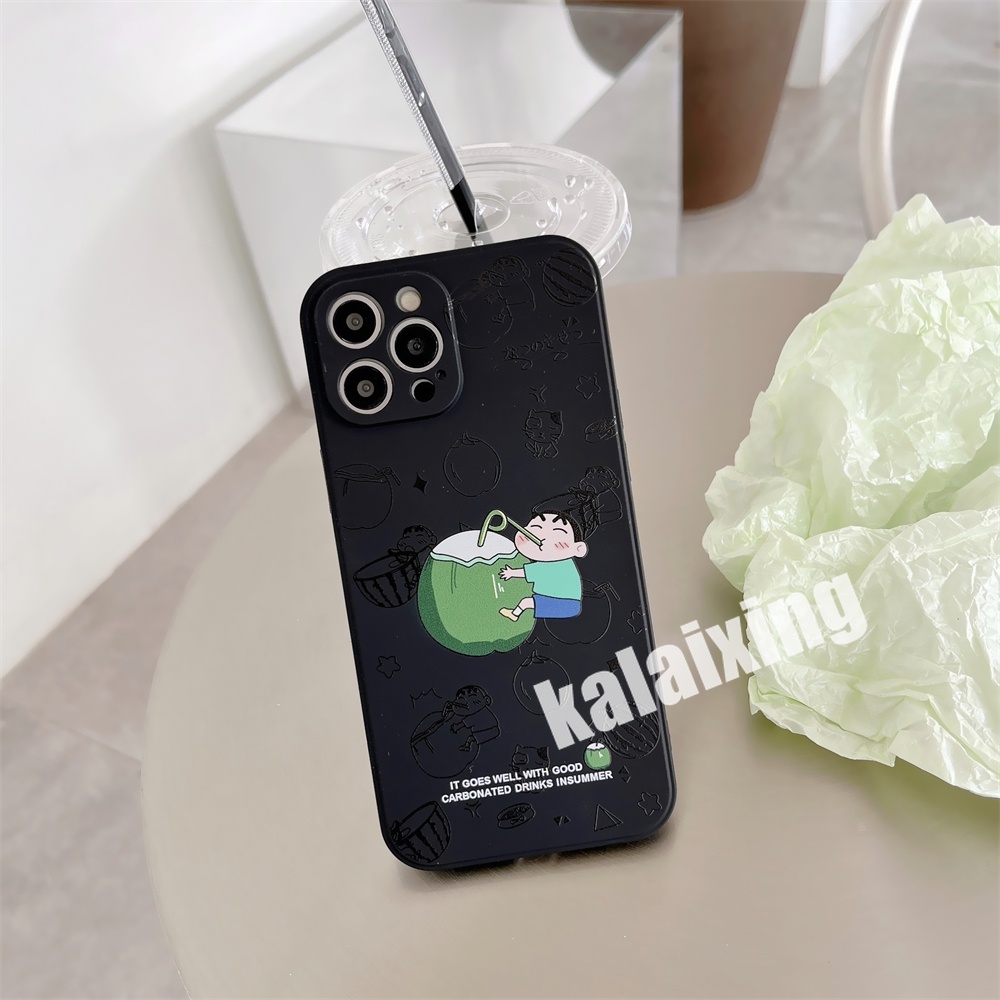 Soft Case Motif Crayon Shin-chan Untuk iPhone 11 Pro Max 13mini 12mini 14 / 13 / 12 / X Xs Max Xr 7plus 8plus 6 6s 7 8