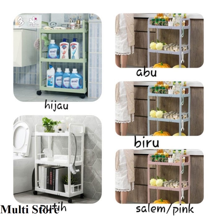 [ RAK TROLI RODA ] Rak Troli Rak 3 Susun Rak serbaguna dengan roda