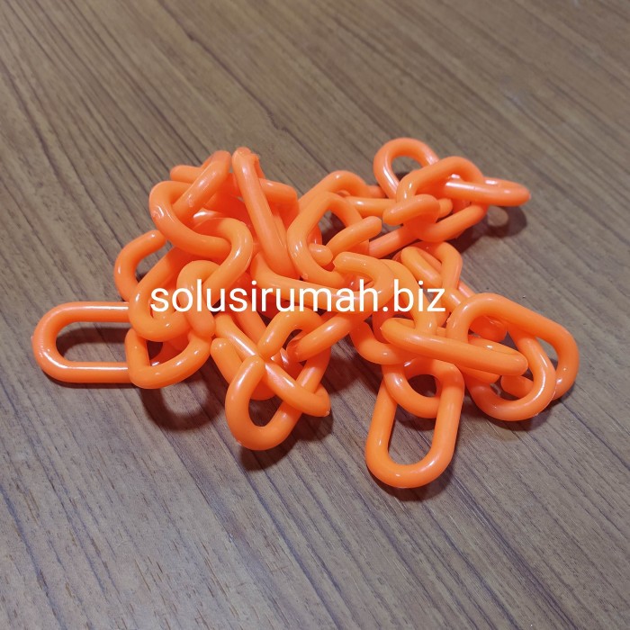 RANTAI PVC 6MM ORANGE 1M RANTAI PLASTIK PLASTIC RANTE WARNA WARNI RANT