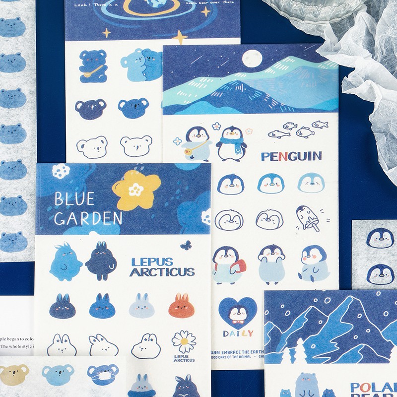 

Blue Animals Sticker for Journal or Diary Decoration