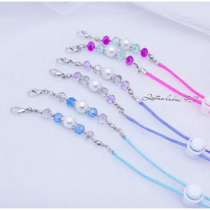 Strap masker mutiara kristal beli 10 free 2