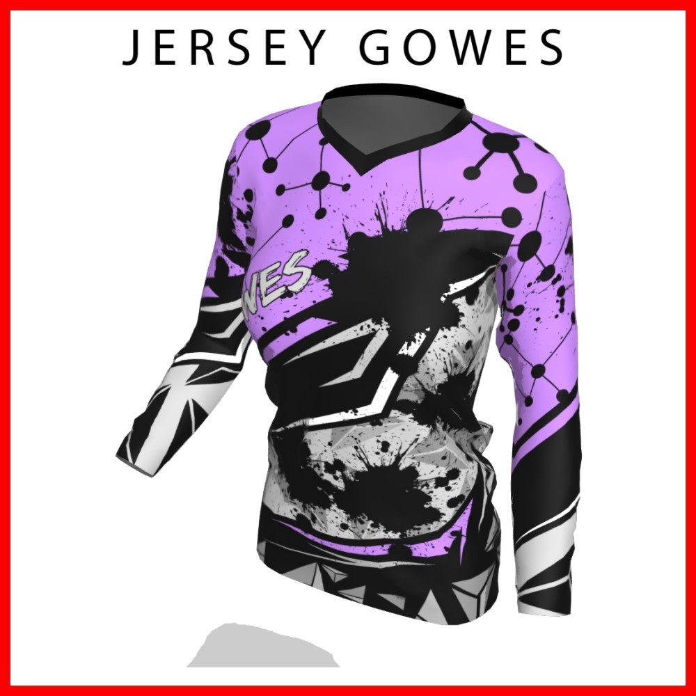 Baju Kaos Jersey Sepeda Gowes Wanita Cewek Perempuan Lengan Panjang Printing-11