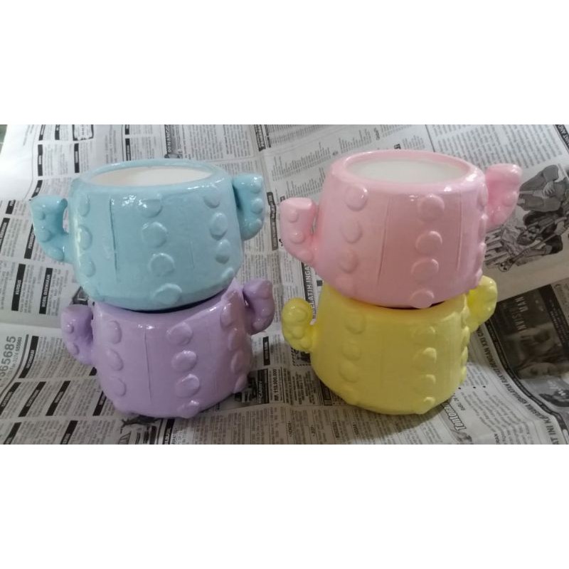 pot kaktus, pot lukis pot unik, pot tanah liat