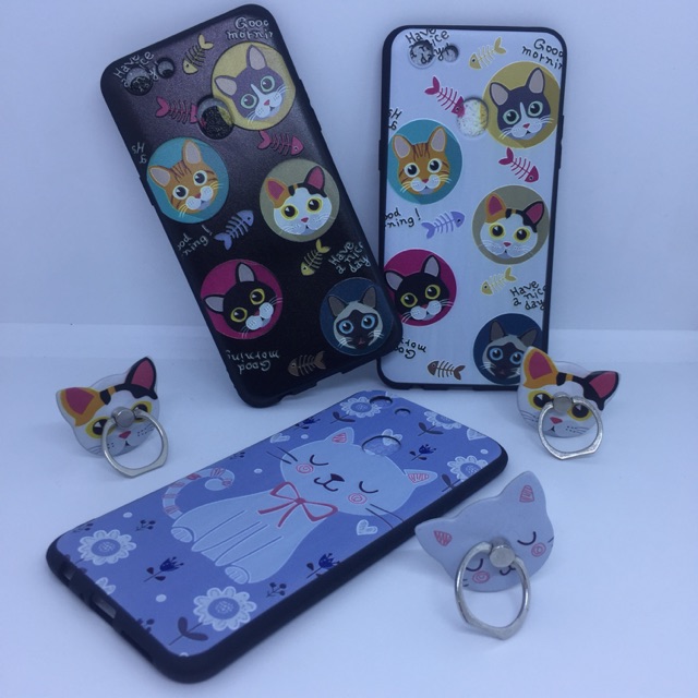 

Case Fashion Cute Cat print timbul